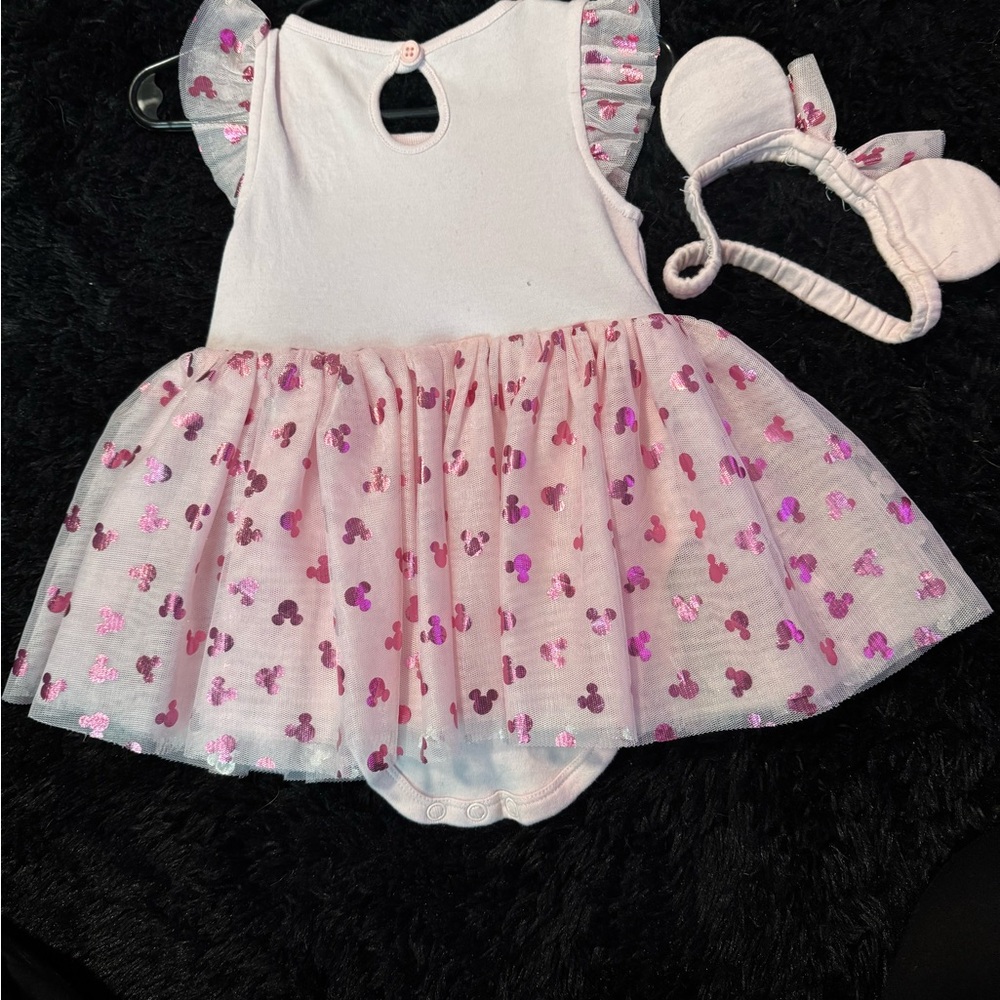 Pink Minnie Mouse birthday Dress with foil Minnie’s - Picture 3 of 4